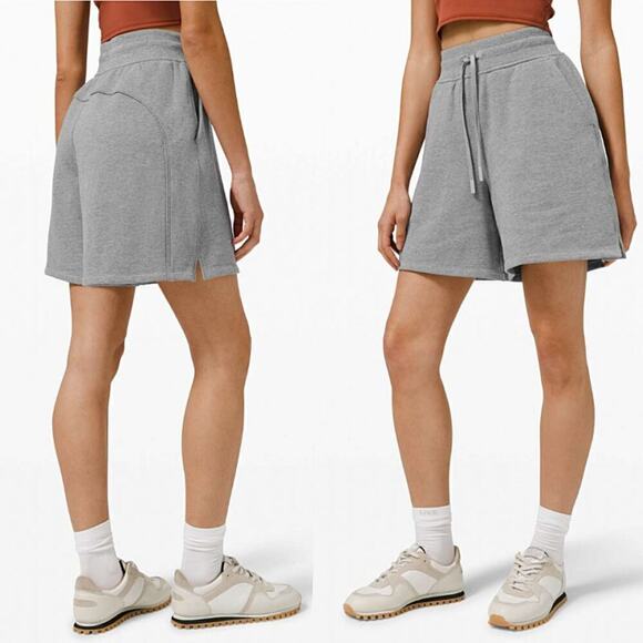RARE Lululemon High Rise Terry Sweat Short 6 NWOT Grey - Picture 1 of 12